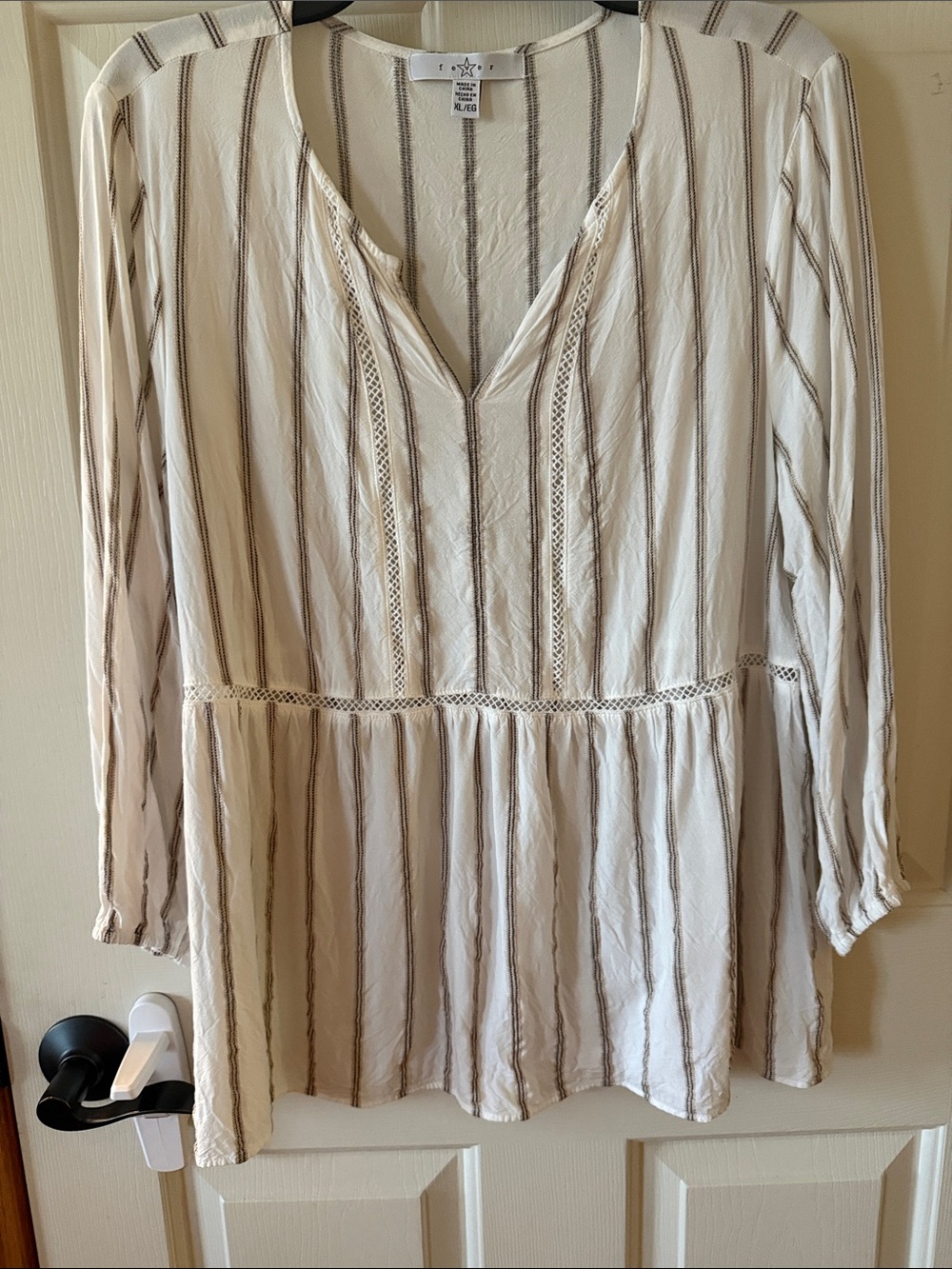 Fever Cream Tunic with Tan Stripes